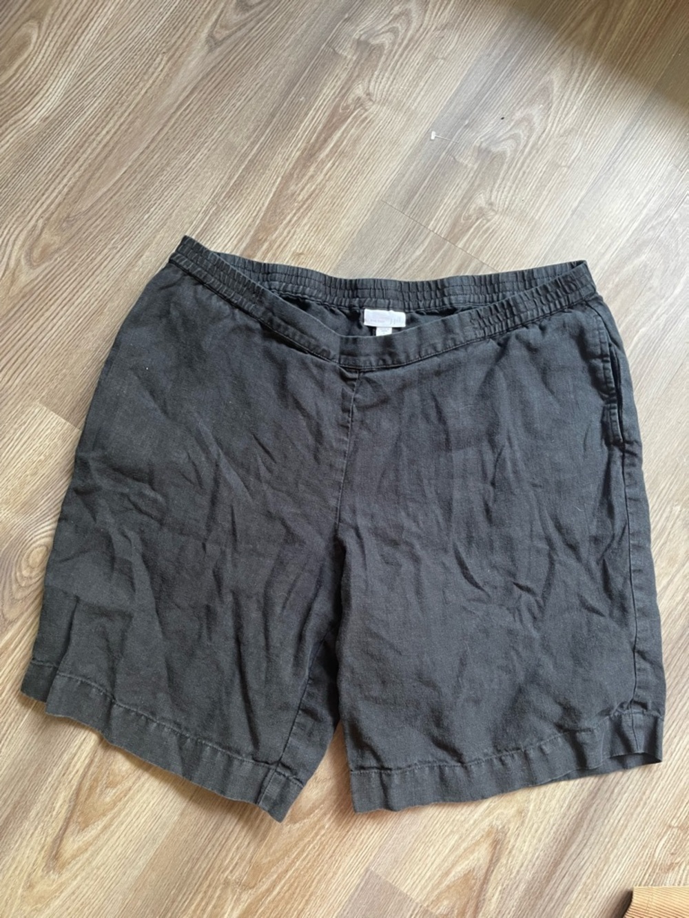 J. Jill Pure Jill Linen Shorts • Classic Black Pull-On Boho Capsule Chic Size L - Picture 2 of 12